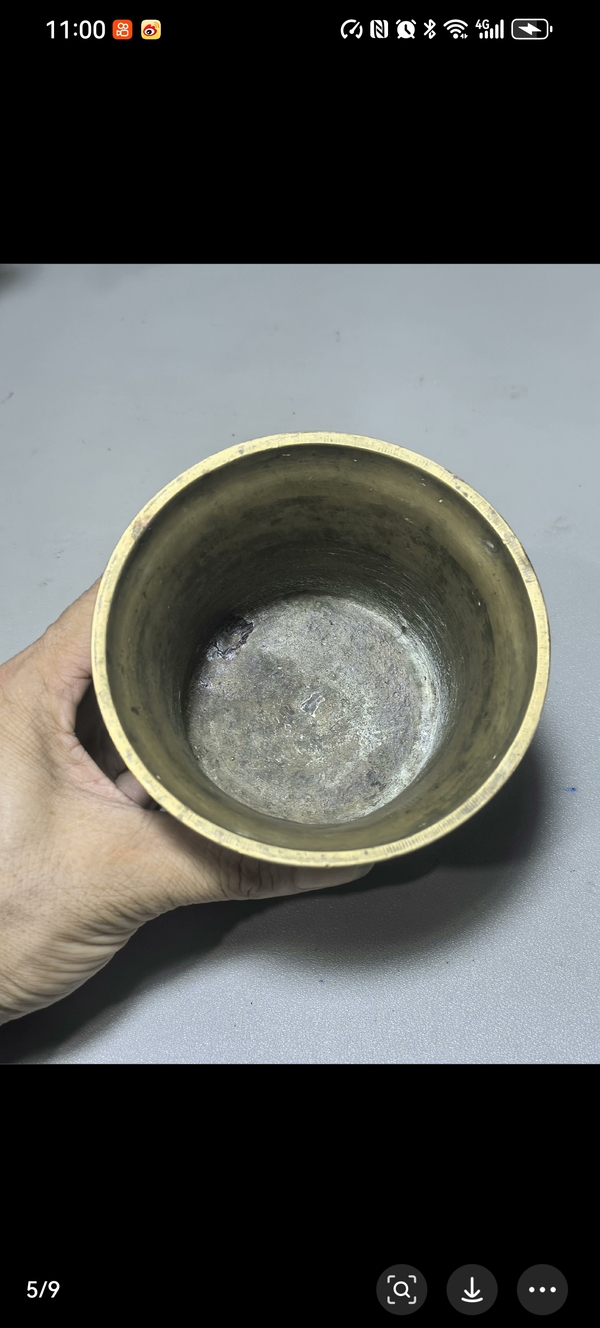 古玩銅器晚清龍紋法盞爐子拍賣，當前價格3800元