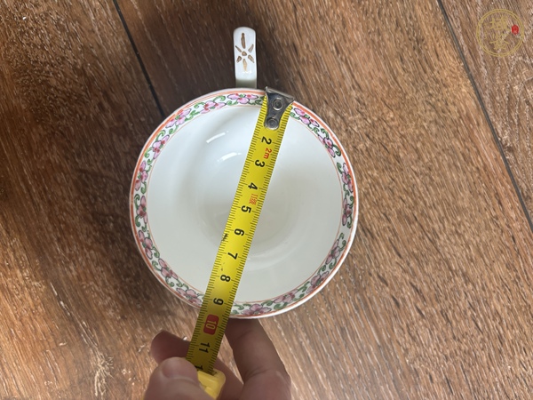古玩陶瓷民國廣彩百財杯碟真品鑒賞圖