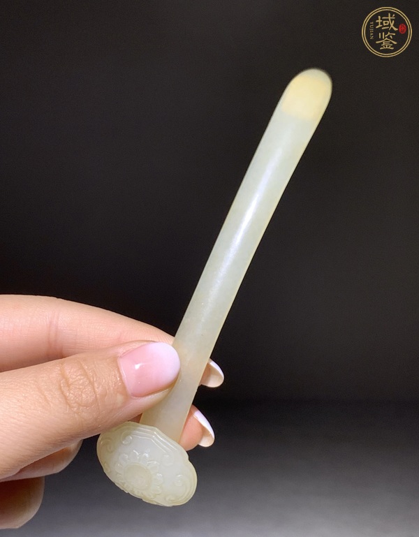 古玩玉器和田玉雕“如意頭發(fā)簪”真品鑒賞圖