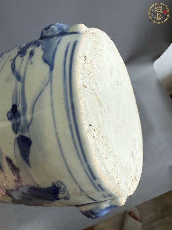 古玩陶瓷明天啟青花山水高士圖三足爐真品鑒賞圖