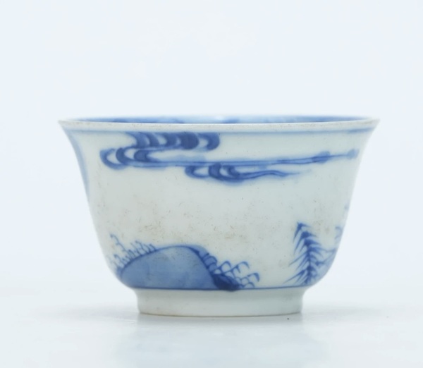 古玩陶瓷青花杯拍賣，當前價格5500元