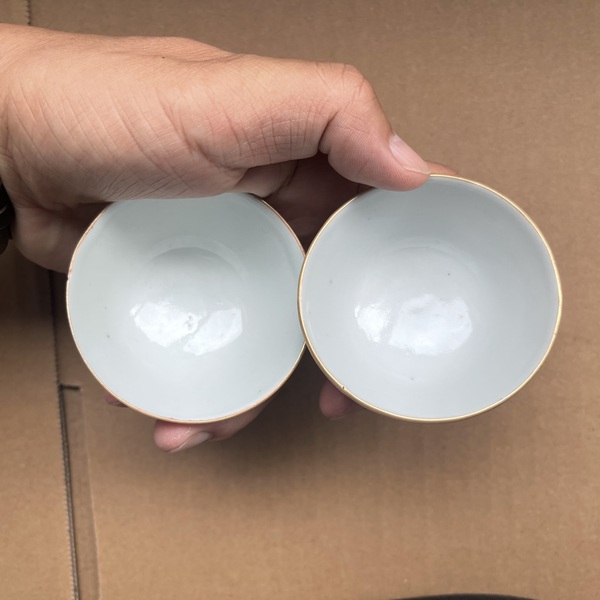 古玩陶瓷民國細路粉彩杯 飛民食宿蘆雁圖拍賣，當前價格4250元
