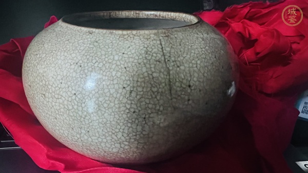 古玩陶瓷乾隆哥釉百極碎筆洗真品鑒賞圖