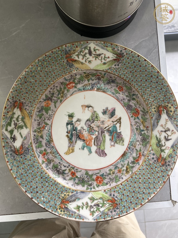 古玩陶瓷咸豐五彩人物故事紋盤真品鑒賞圖