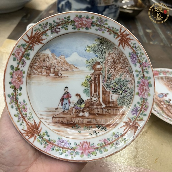 古玩陶瓷乾隆細路廣彩盤真品鑒賞圖