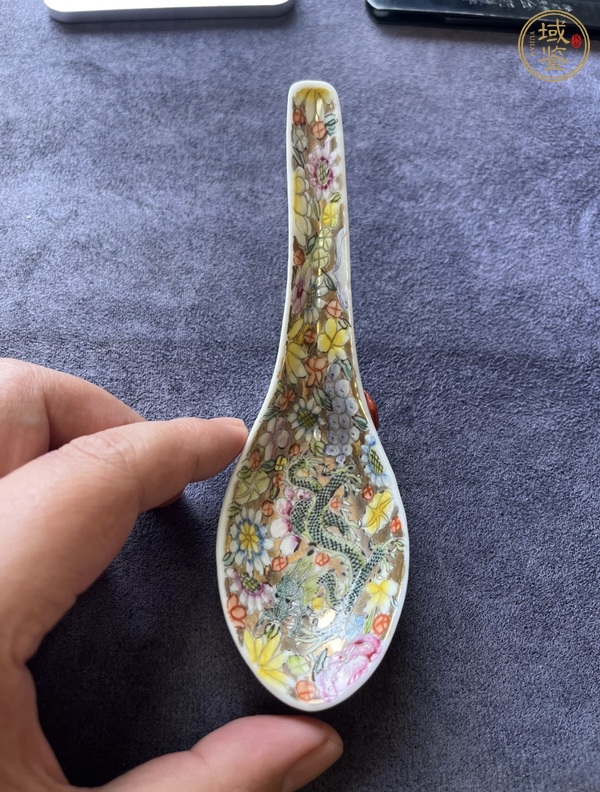 古玩陶瓷粉彩龍紋調(diào)羹真品鑒賞圖