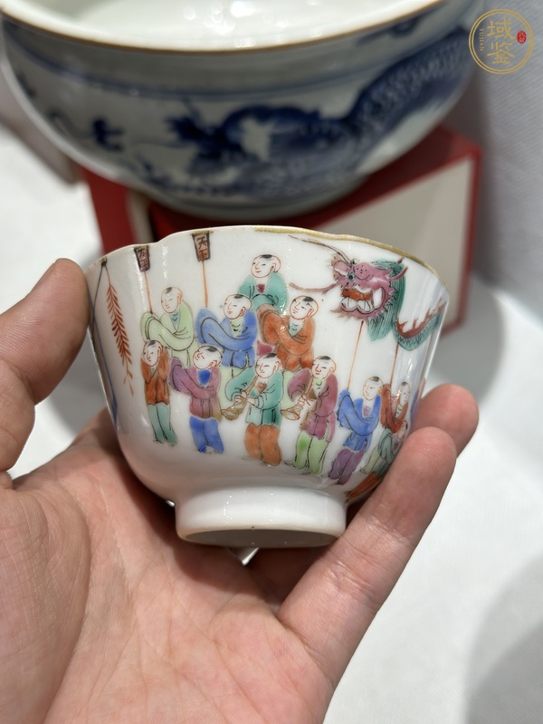 古玩陶瓷清同治 粉彩百子龍燈碗真品鑒賞圖