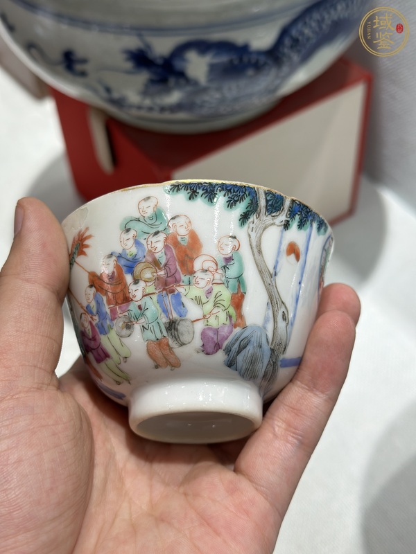 古玩陶瓷清同治 粉彩百子龍燈碗真品鑒賞圖