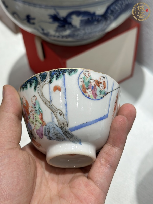 古玩陶瓷清同治 粉彩百子龍燈碗真品鑒賞圖