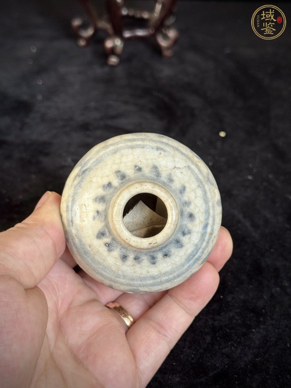 古玩陶瓷青花花卉紋水盂真品鑒賞圖