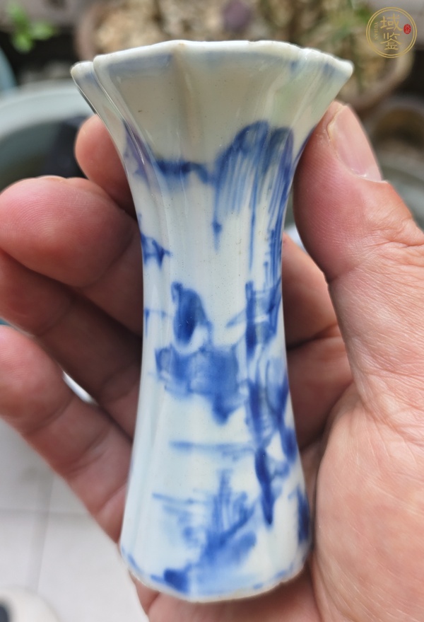 古玩陶瓷康熙青花小花觚真品鑒賞圖