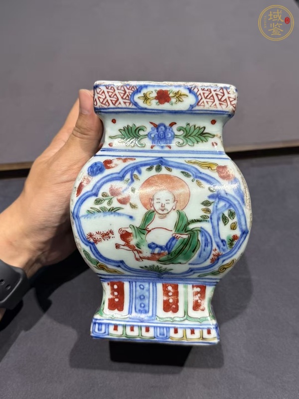 古玩陶瓷五彩尊真品鑒賞圖