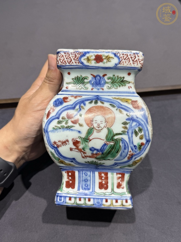 古玩陶瓷五彩尊真品鑒賞圖