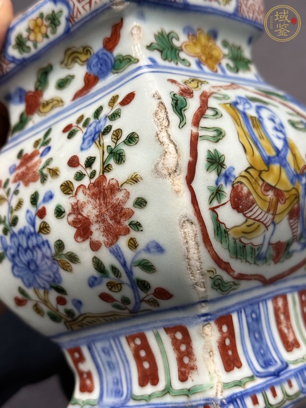古玩陶瓷五彩尊真品鑒賞圖