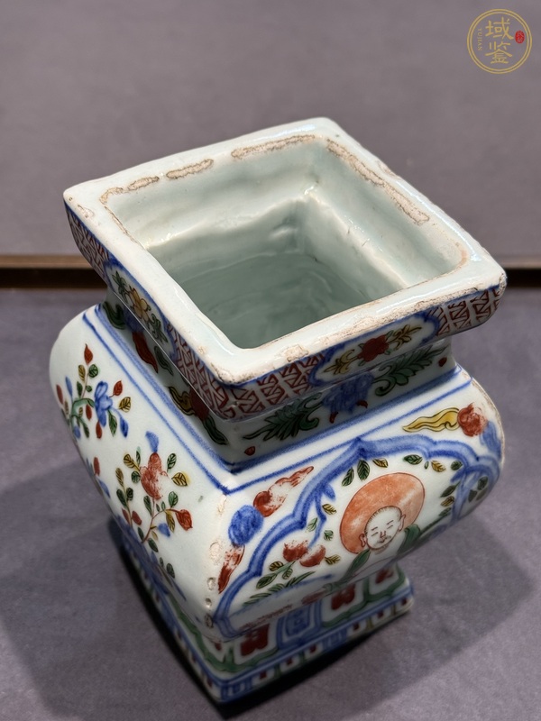古玩陶瓷五彩尊真品鑒賞圖