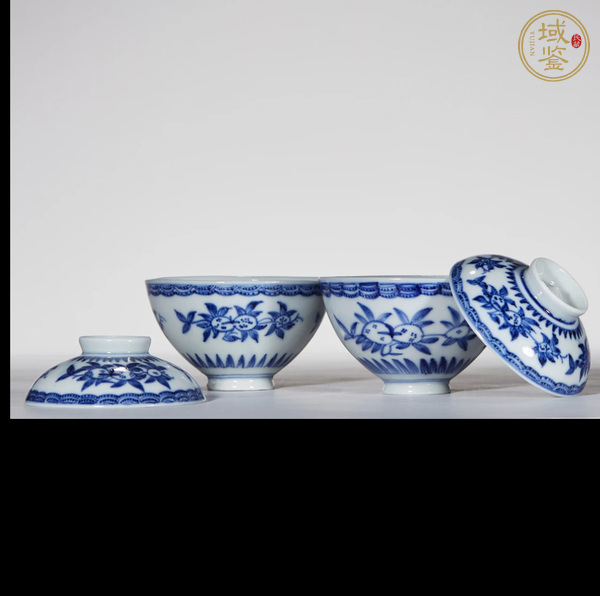 古玩陶瓷青花雞心蓋杯真品鑒賞圖