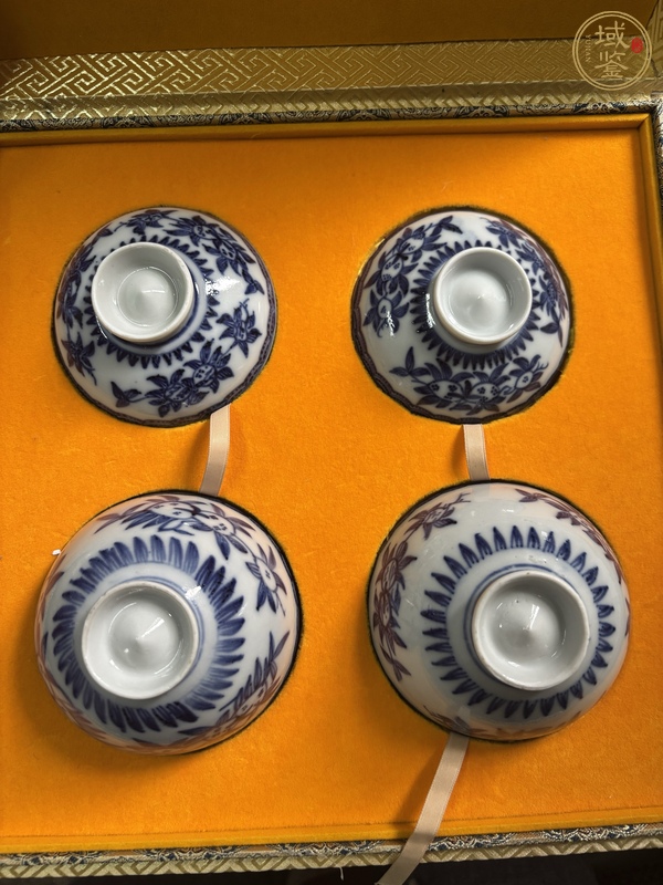 古玩陶瓷青花雞心蓋杯真品鑒賞圖