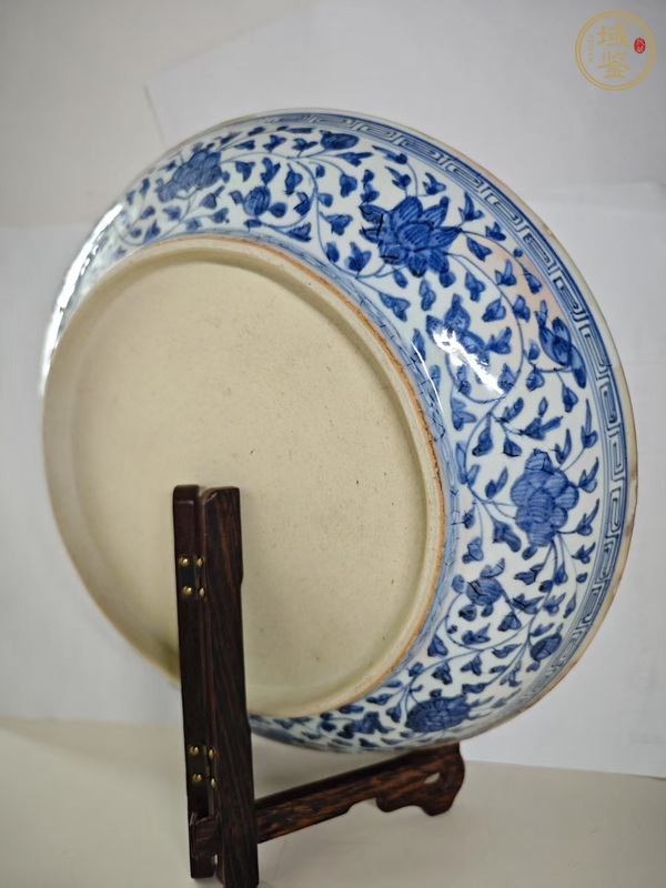 古玩陶瓷青花一把蓮紋盤真品鑒賞圖