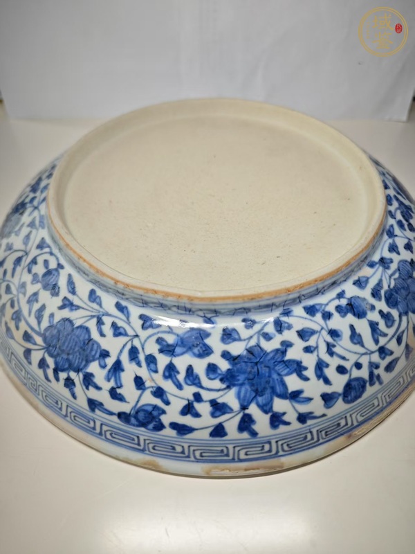 古玩陶瓷青花一把蓮紋盤真品鑒賞圖