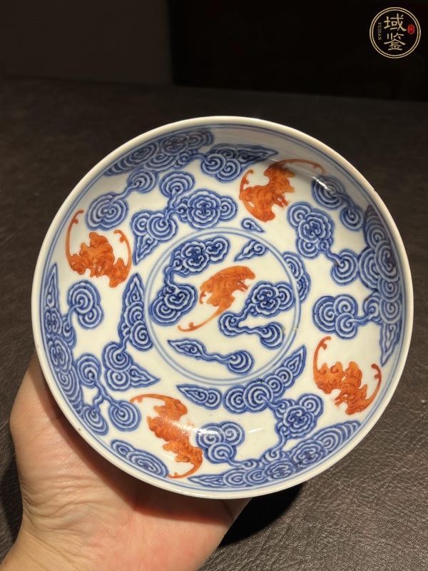 古玩青花洪福齊天盤真品鑒賞圖
