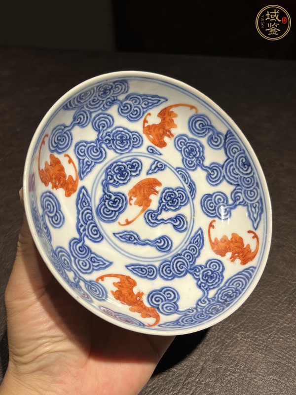 古玩陶瓷青花洪福齊天盤真品鑒賞圖