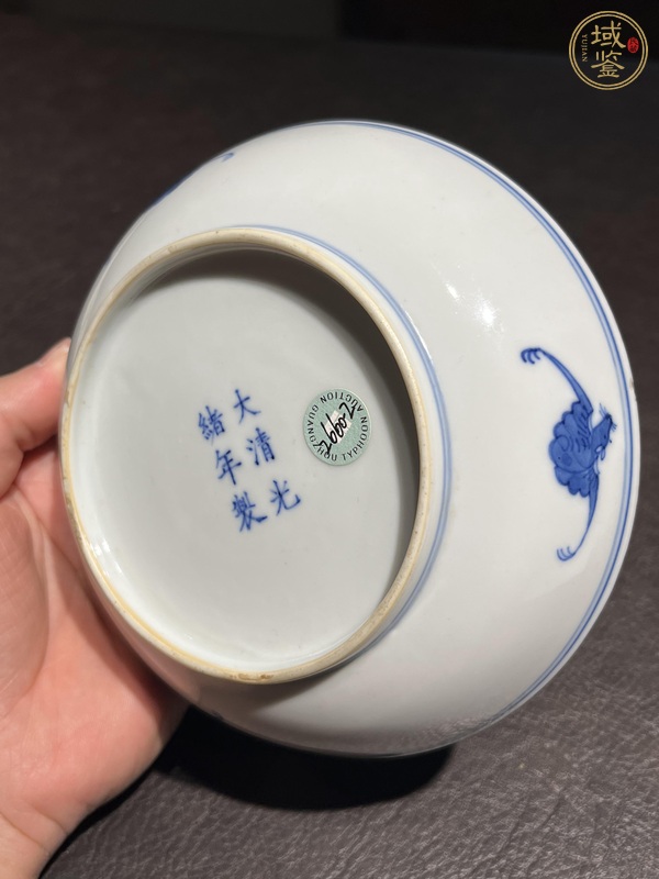 古玩陶瓷青花洪福齊天盤真品鑒賞圖