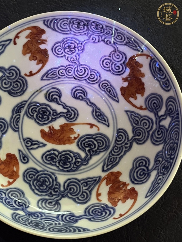 古玩陶瓷青花洪福齊天盤真品鑒賞圖