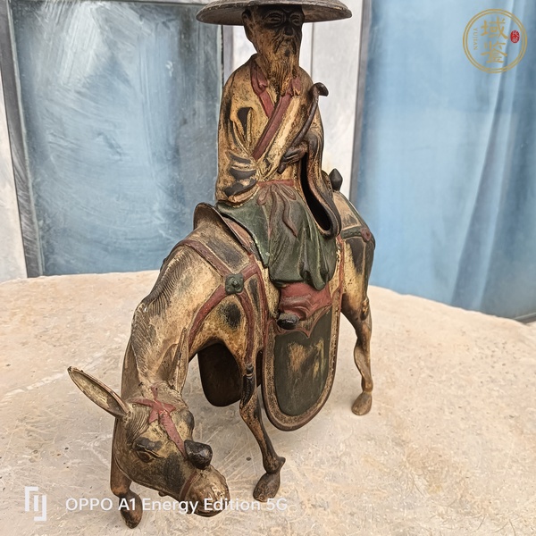 古玩雜項人物騎驢香薰真品鑒賞圖
