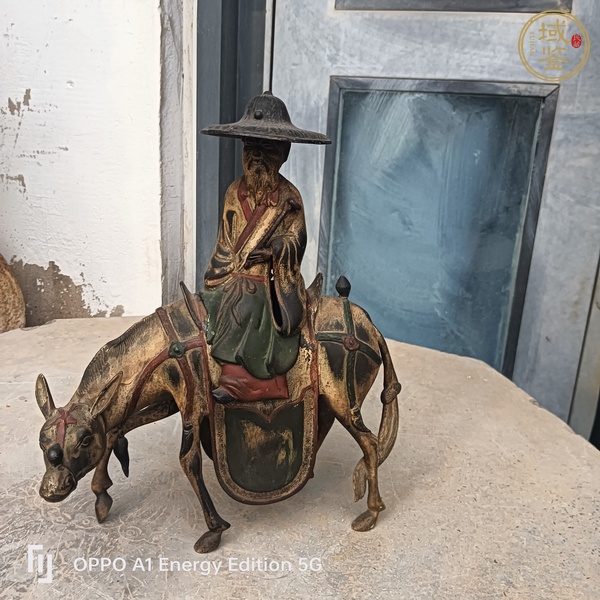 古玩雜項人物騎驢香薰真品鑒賞圖