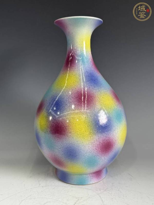 古玩陶瓷桃花洞玉壺春瓶真品鑒賞圖