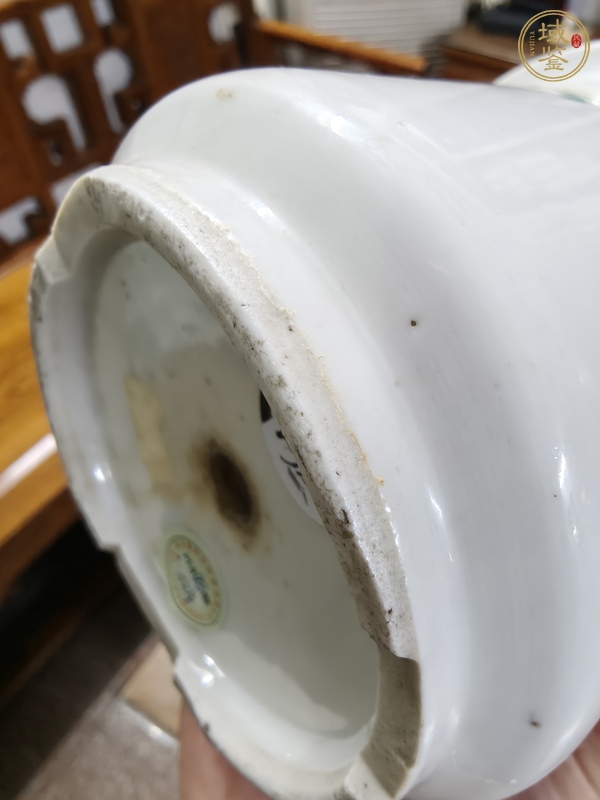 古玩陶瓷粉彩花鳥紋花盆真品鑒賞圖