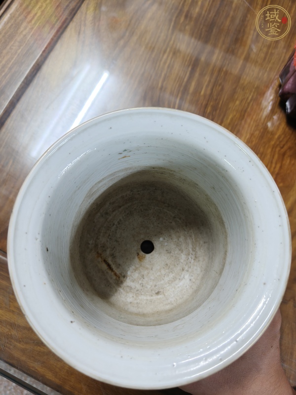 古玩陶瓷粉彩花鳥紋花盆真品鑒賞圖