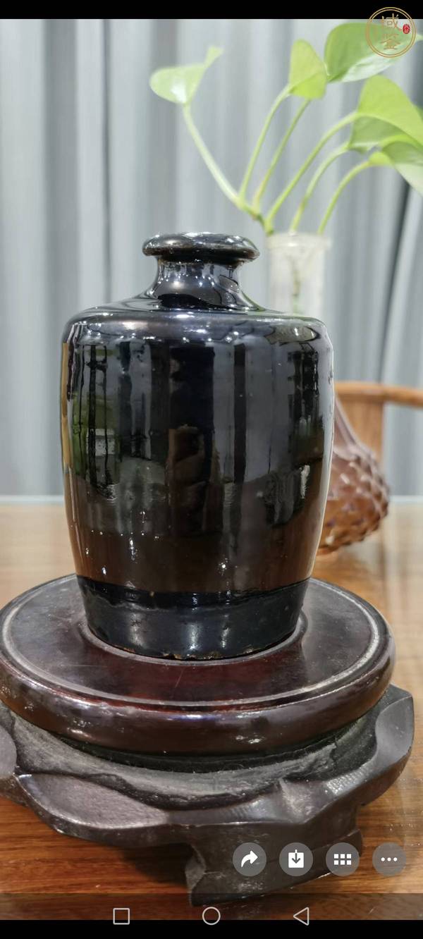 古玩清代山西窯口黑釉瓶真品鑒賞圖