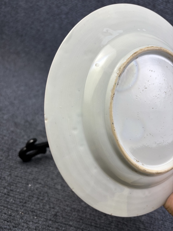 古玩陶瓷清.雍乾粉彩花卉紋盤拍賣，當前價格999元