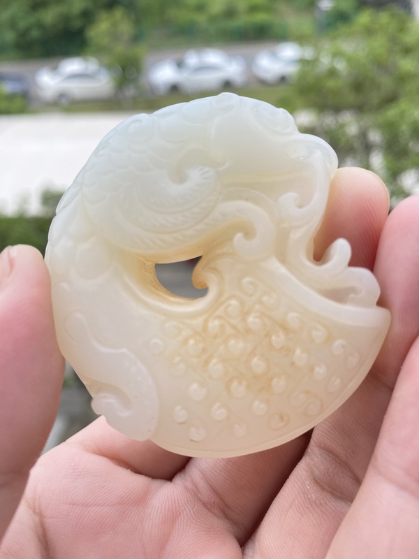 古玩玉器提油仿古“龍鳳復(fù)合佩”拍賣，當(dāng)前價(jià)格16800元