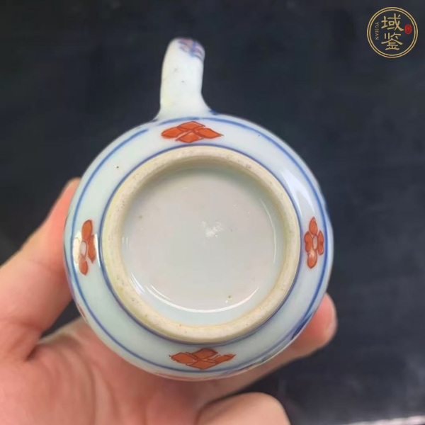 古玩陶瓷青花礬紅描金茶杯真品鑒賞圖
