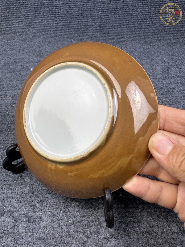 古玩陶瓷青花加彩盧雁紋小盤真品鑒賞圖
