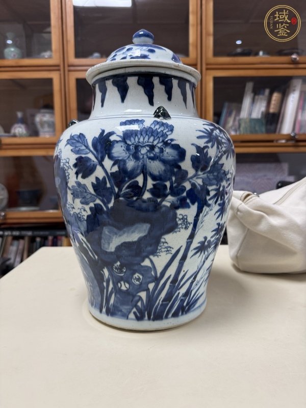 古玩陶瓷青花花卉將軍罐真品鑒賞圖