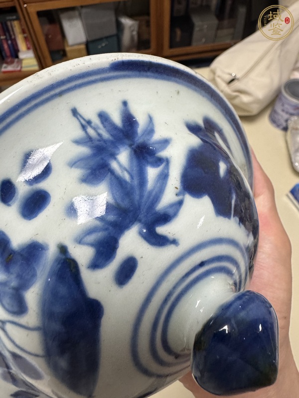 古玩陶瓷青花花卉將軍罐真品鑒賞圖