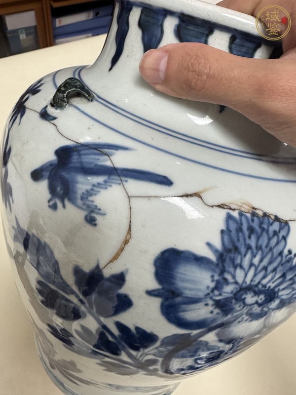古玩陶瓷青花花卉將軍罐真品鑒賞圖