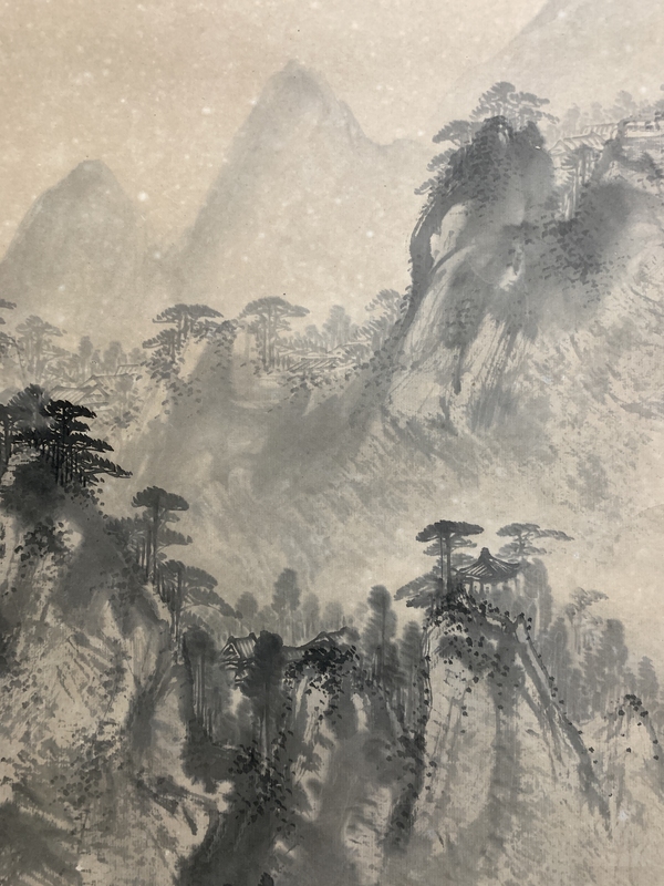古玩字畫(huà)海派名家 著名美術(shù)教育家 上海文史館館員 錢(qián)鼎先生 春江行舟 水墨山水手工原裱立軸拍賣(mài)，當(dāng)前價(jià)格8000元