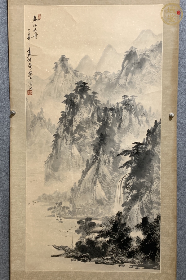 古玩字畫春江行舟真品鑒賞圖