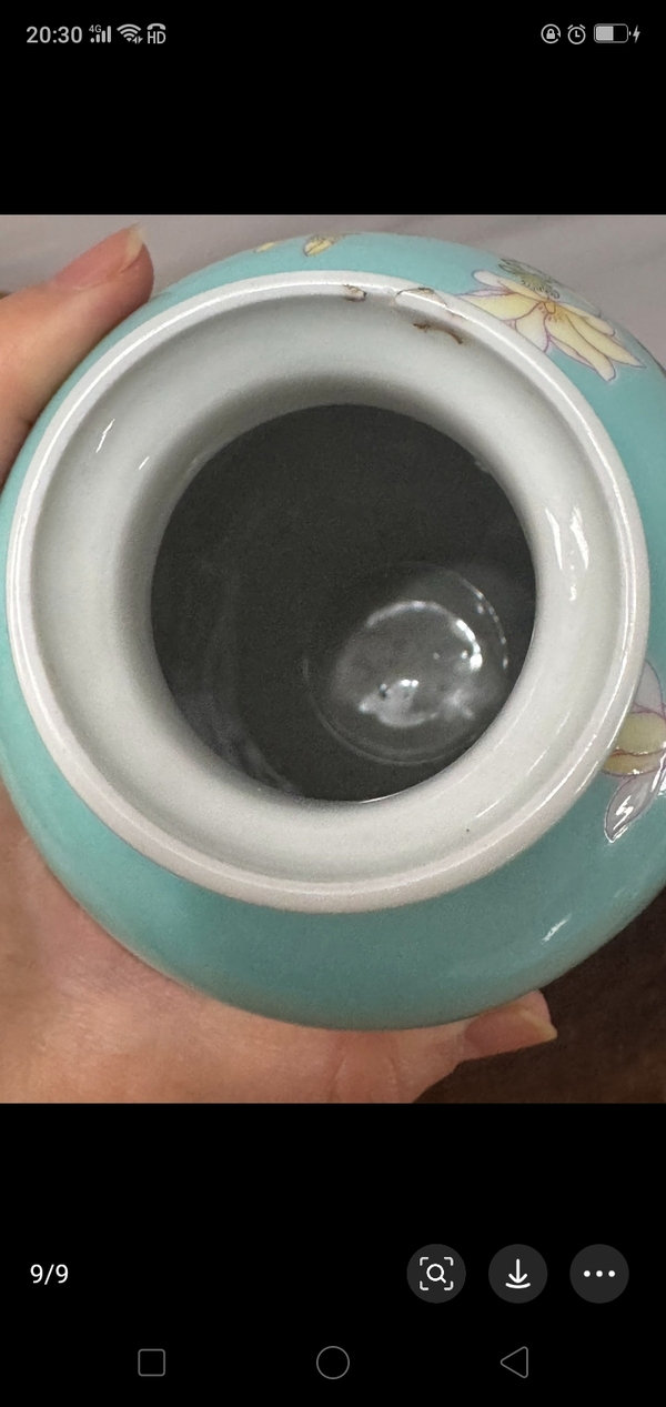 古玩陶瓷松石綠釉粉彩花鳥紋燈籠瓶拍賣，當前價格2680元