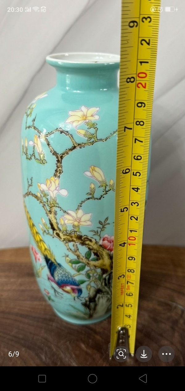 古玩陶瓷松石綠釉粉彩花鳥紋燈籠瓶拍賣，當前價格2680元
