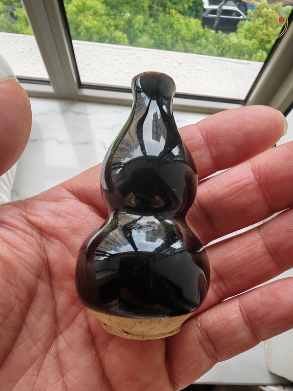 古玩陶瓷磁州窯黑釉葫蘆瓶真品鑒賞圖