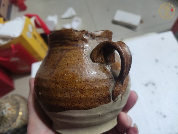 古玩陶瓷褐釉花澆真品鑒賞圖