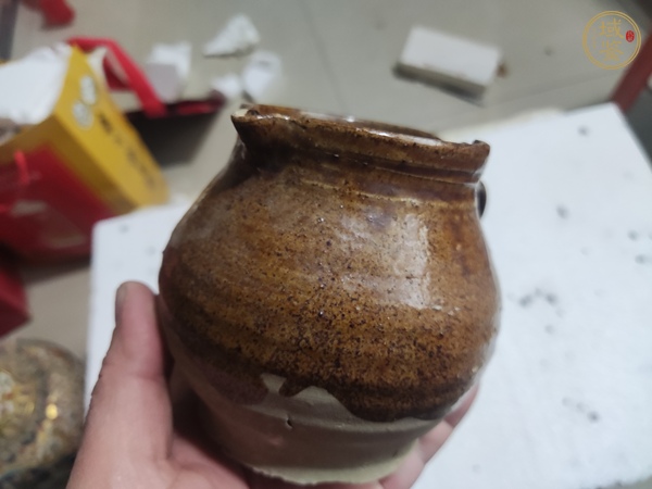 古玩陶瓷褐釉花澆真品鑒賞圖