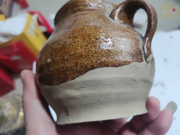 古玩陶瓷褐釉花澆真品鑒賞圖