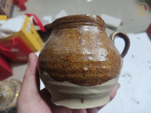 古玩陶瓷褐釉花澆真品鑒賞圖
