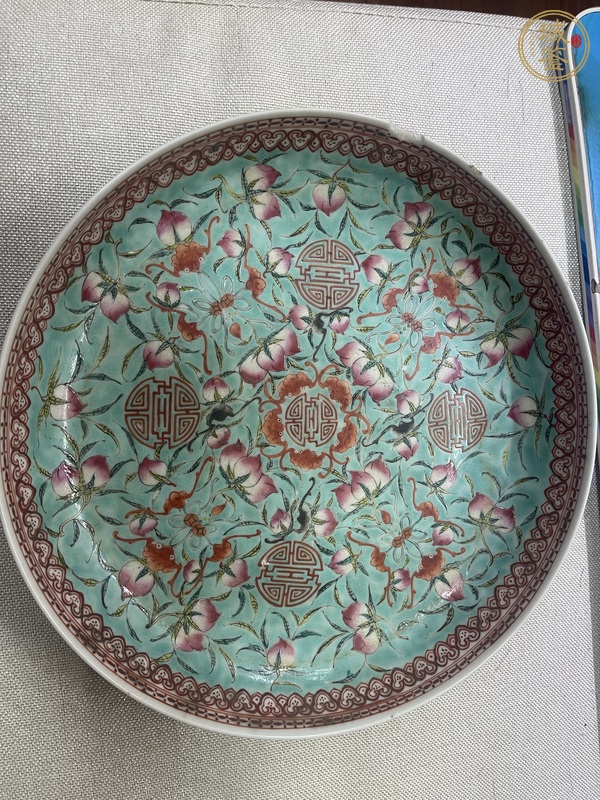 古玩陶瓷福壽紋盤真品鑒賞圖
